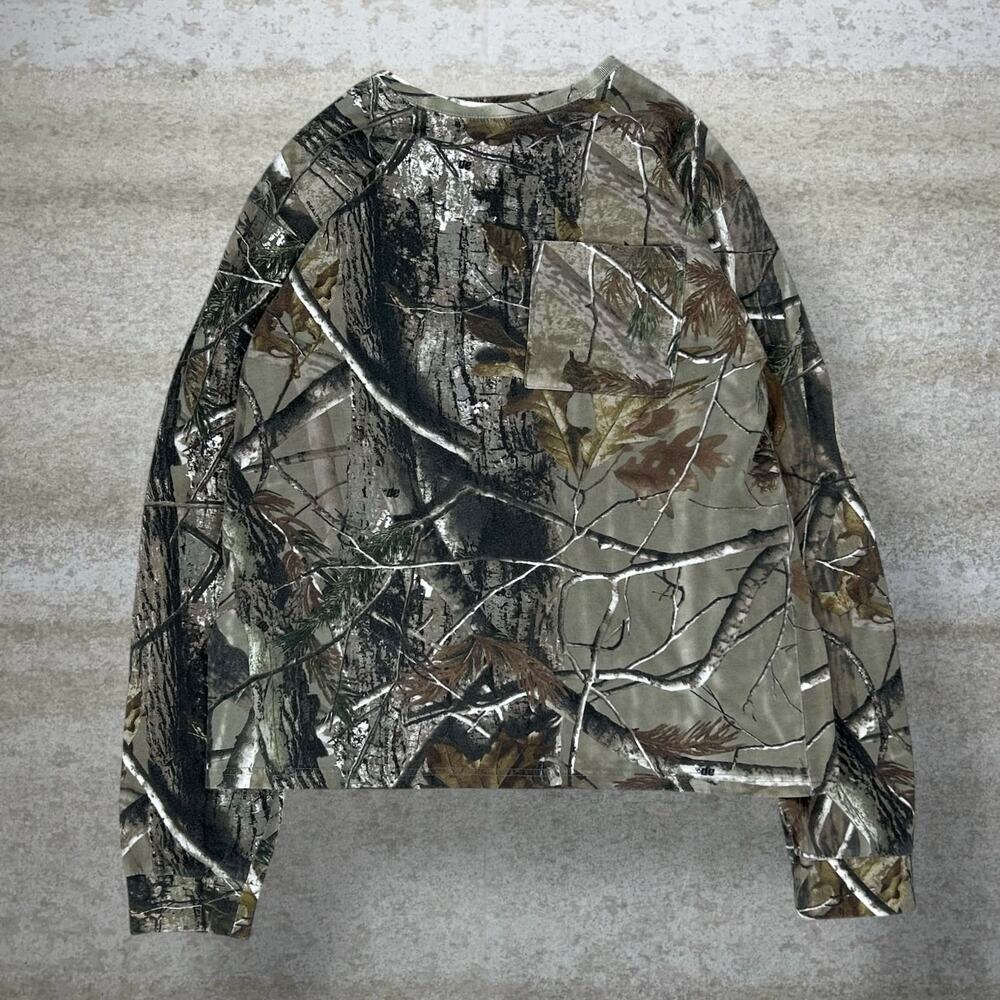 Vintage 90s Realtree Shirt Mens M Hunting Camo Cotton Long Sleeve Woodland